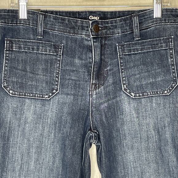 Gap Crop Jeans Culotte Size 8 Dark Wash Indigo Blue Wide Leg Stretch Fall NWT - Picture 4 of 16